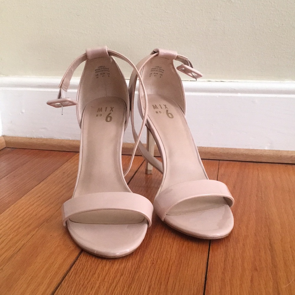 Nude strap heels